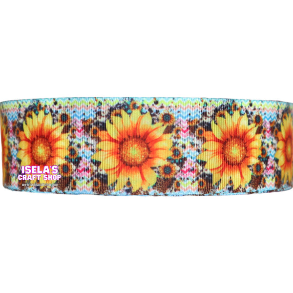 3Yards-New Sunflower  Ribbon size 1.5" - R973