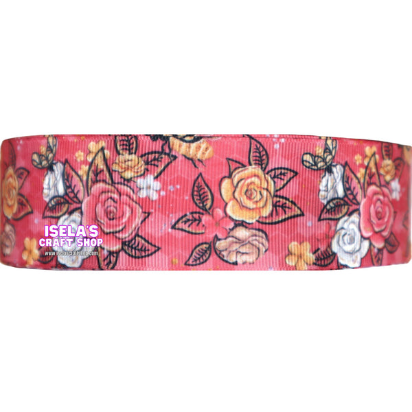 3Yards-New High Quality Flower Ribbon size 1.5" - R484