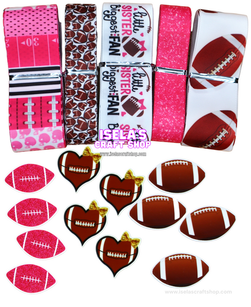 Football Crafters Ribbon/Resin bundle B20