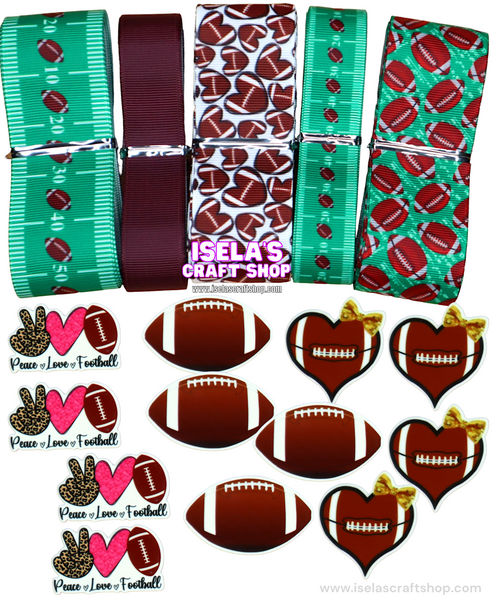 Football  Crafters Ribbon/Resin bundle B72