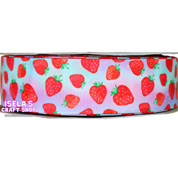 3Yards-New High Quality Strawberry Ribbon size 1.5" - R398