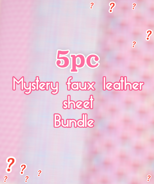 Limited-Time Offer -5pc -Mystery Faux Leather Sheet Bundle/