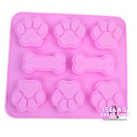 8 Cavities Dog Paw  Silicone Mold