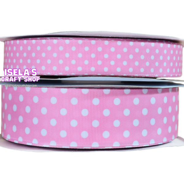 New High Quality Pink Polka Dot Ribbon