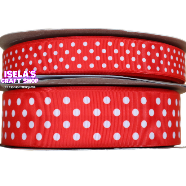 New High Quality Red Polka Dot Ribbon