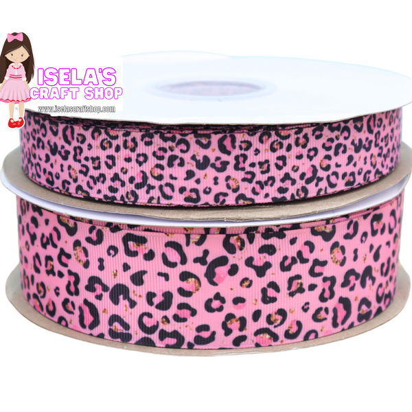 New High Quality Pink Cheetah Print Ribbon