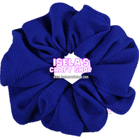 Blue Handmade Oversized Solid Blue Scrunchie S3