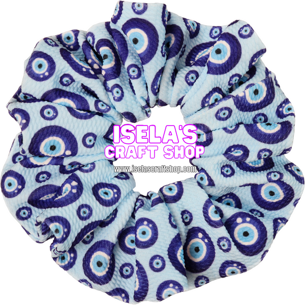 Handmade Oversized Evil Eye  Print Scrunchie