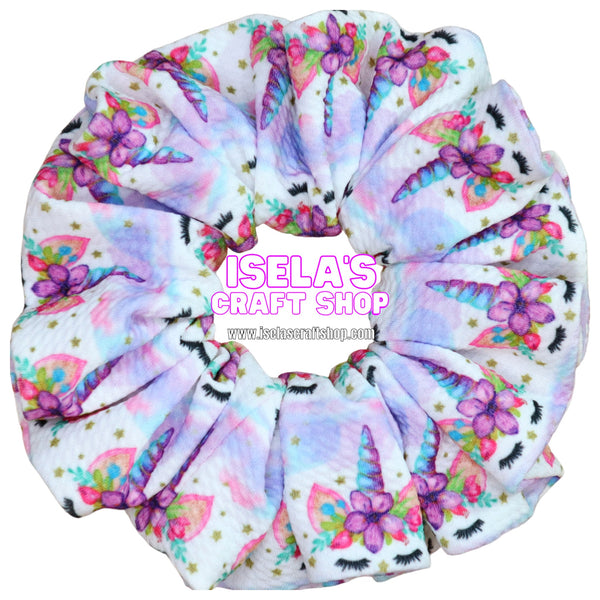 "New Handmade Oversized Unicorn Print Scrunchie for Girls" S12