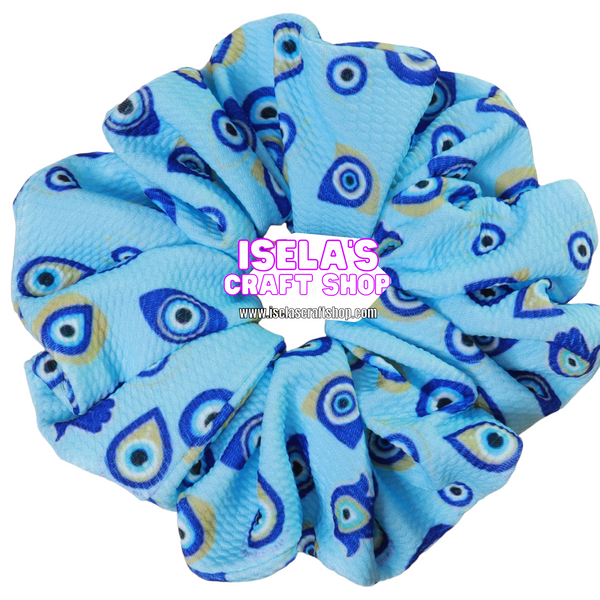 New Handmade Evil Eye Print Scrunchie