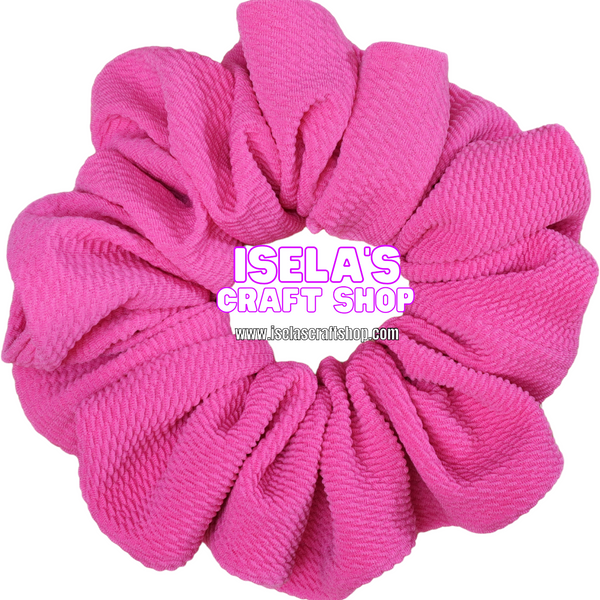 Handmade Oversized Solid Hot Pink Scrunchie S14