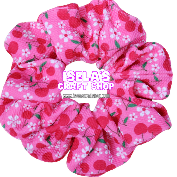 New Handmade Cherry Print Scrunchie