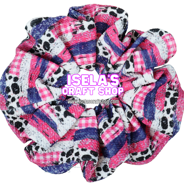 "New Handmade Oversized Cow Print Scrunchie" S43