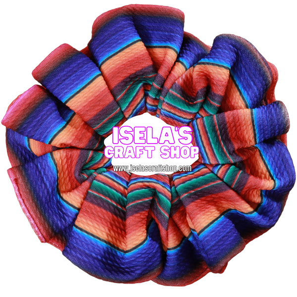 New Handmade Oversized Serape Print Scrunchie S42