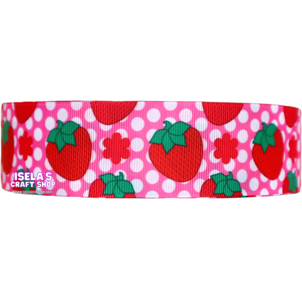 3Yards-High Quality Strawberry Ribbon size 1.5" - R846