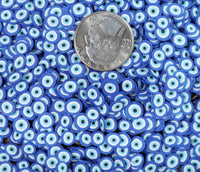 10g - Blue Evil Eye Polymer Clay Slices - C1